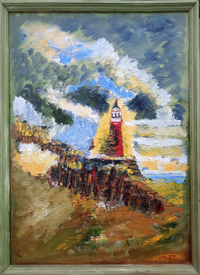 Lonely Lighthouse original painting by Gitas Markutis. Home