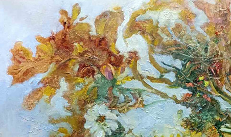 Composition With Flowers original painting by Birutė Butkienė. Home