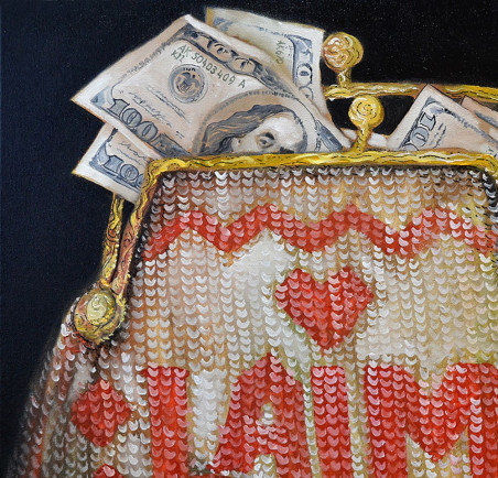 A Wallet that Brings Happiness original painting by Laimonas Šmergelis. Home