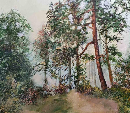 Outskirts original painting by Birutė Butkienė. Home