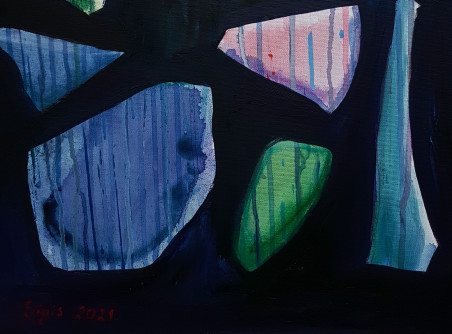 Changing structure original painting by Sigitas Laurinavičius. Home