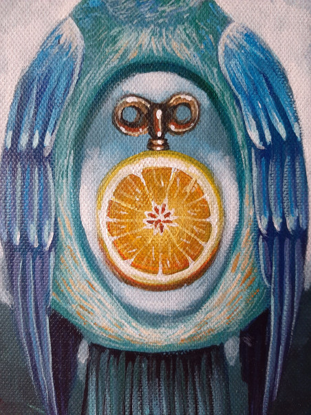 Mr. Lemonbird original painting by Julija Fokina. Home