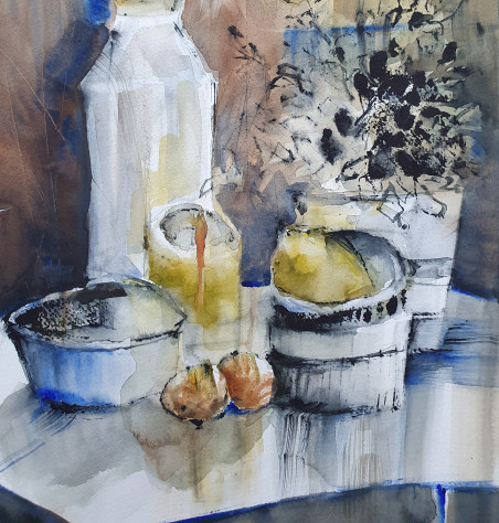 Still Life with Tangerines original painting by Raimonda Rauluševičienė. Home