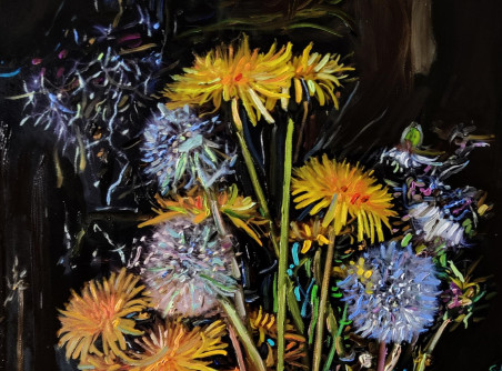 Dandelions original painting by Arvydas Martinaitis. Flowers