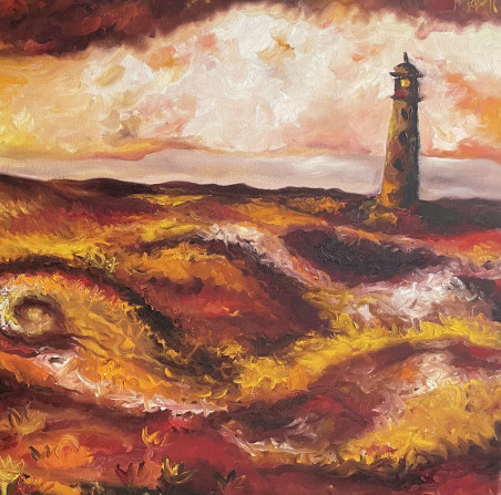 Lighthouse original painting by Marius Abramavičius Neboisia. Home