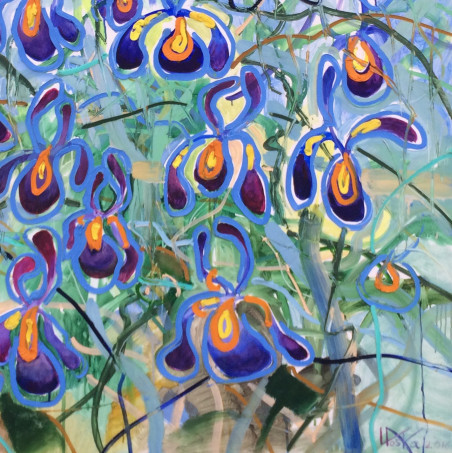 Irises original painting by Vytautas Poška. Home