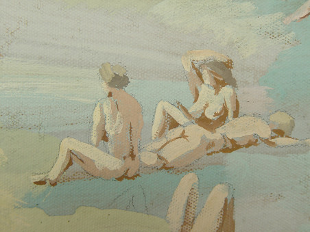 Beach IX. Melnrage original painting by Konstantinas Žardalevičius. Paintings With People