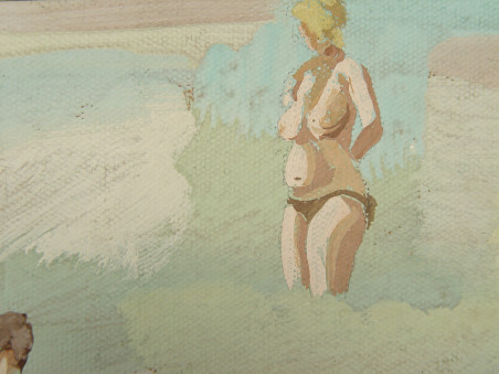 Beach IX. Melnrage original painting by Konstantinas Žardalevičius. Paintings With People