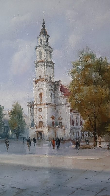 Kaunas Town Hall original painting by Aleksandras Lysiukas. Home