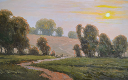 A Road to the Light original painting by Rimantas Virbickas. Lithuanian Landscape Paintings