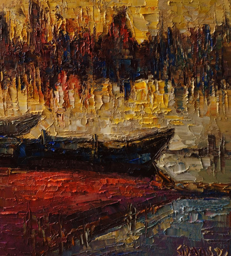 Fishing Boats original painting by Simonas Gutauskas. Home