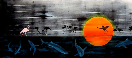 Quiet Sunset original painting by Sergejus Želobčastas. Home