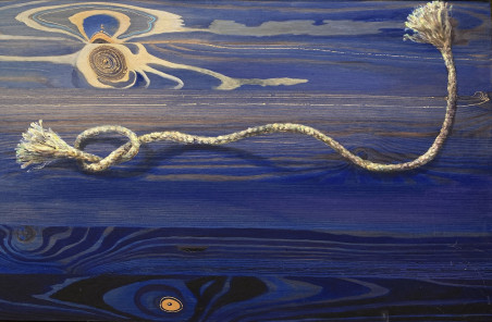 Seashore labyrinths. Blue original painting by Dalia Čistovaitė. Home