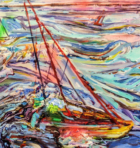 Boats original painting by Arvydas Martinaitis. Home