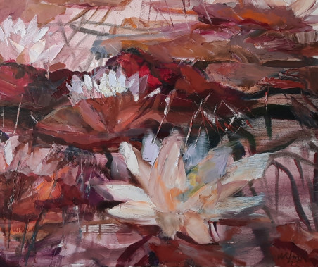 Lilies original painting by Vilma Vasiliauskaitė. Home