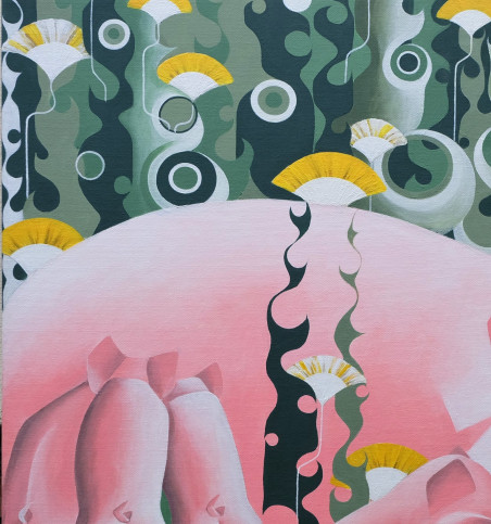 Pigs original painting by Kristina Šaudinytė. Home