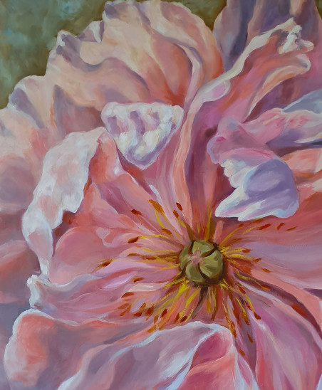 Peony original painting by Nadia Petraitienė. Home