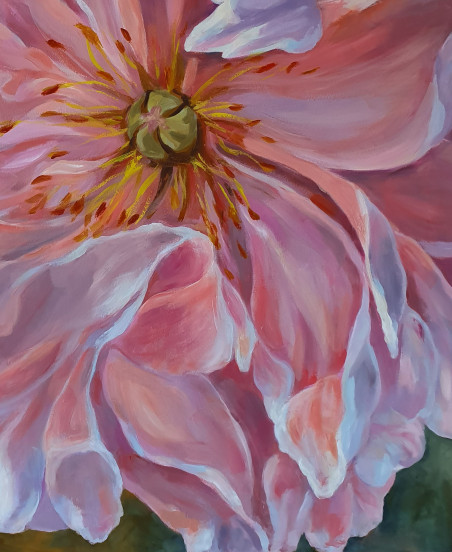 Peony original painting by Nadia Petraitienė. Home