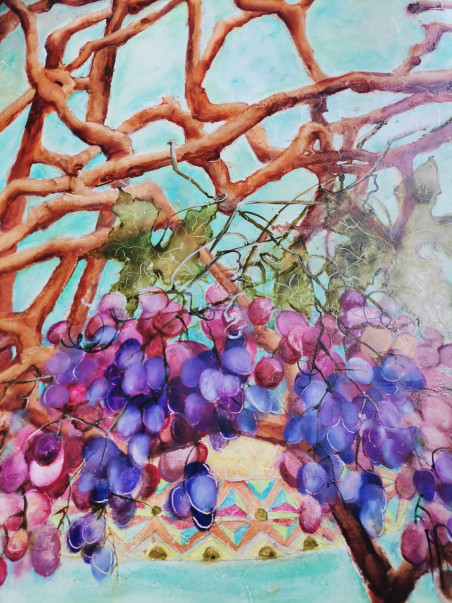 For a Wine Lovers 13 original painting by Inesa Škeliova. Paintings for living room