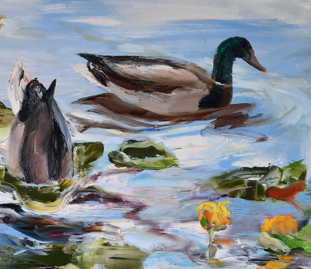 Un-cooked Ducks I original painting by Vilma Vasiliauskaitė. Home