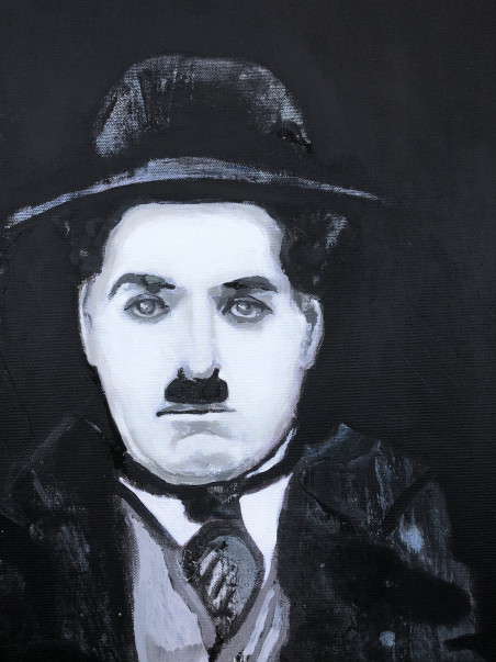 Ch.Chaplin original painting by Alma Karalevičienė. Home