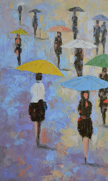 Little Umbrellas 3 original painting by Rimantas Virbickas. Home