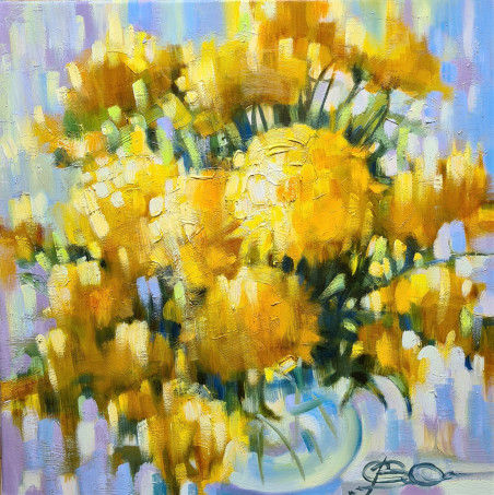 Golden Bouquet original painting by Svetlana Ovinova. Flowers