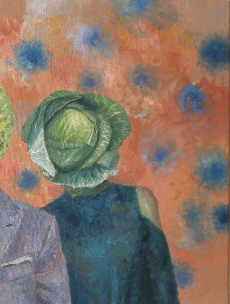 Heads Like Cabbage original painting by Vytautas Žirgulis. Fantastic