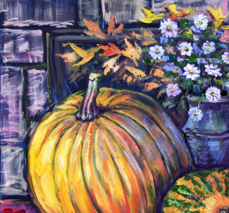 Still Life with Pumpkins original painting by Vincas Andrius (Vincas Andriušis). Home