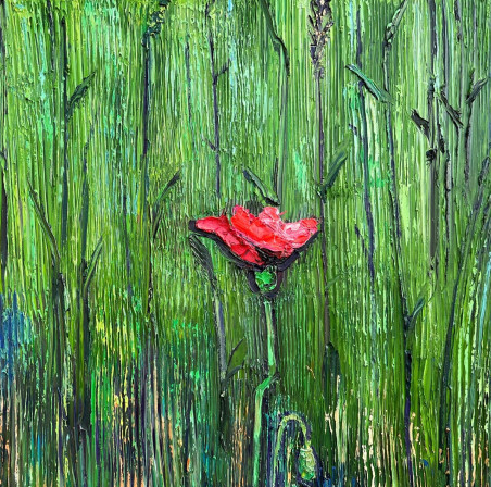 Poppy original painting by Vincas Andrius (Vincas Andriušis). Home