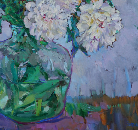 Peonies II original painting by Šarūnas Šarkauskas. Home