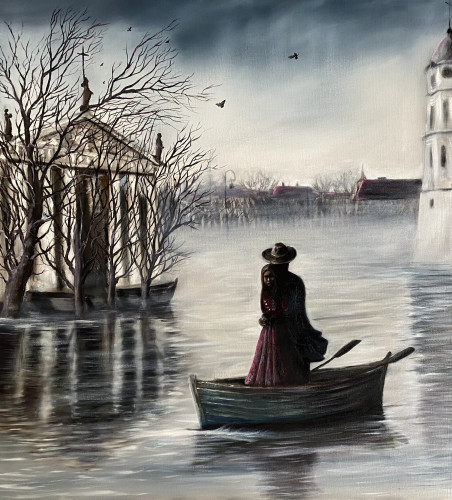 Love in the time of flood original painting by Inga Stacinskė. Home