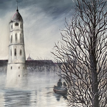 Love in the time of flood original painting by Inga Stacinskė. Home