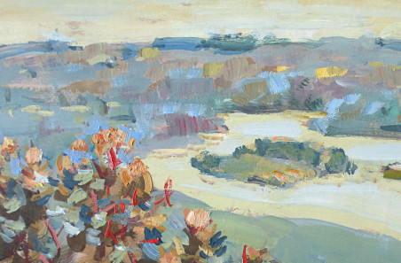 Kernavė. River Valley View original painting by Liudvikas Daugirdas. Home