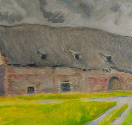 The stables of Jokūbavas original painting by Vidmantas Jažauskas. Home