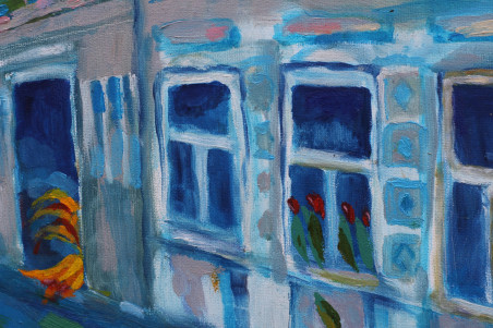 Jewish street original painting by Aurelija Kairytė Smolianskienė. Home