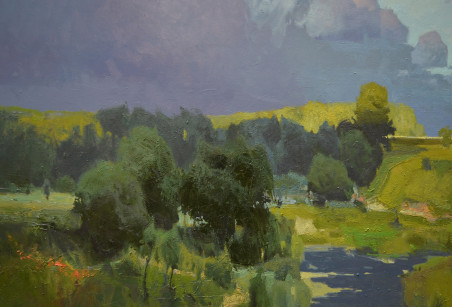 Rainy Evening original painting by Vytautas Laisonas. Home