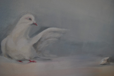 Pigeon Legs original painting by Daiva Dašenkovienė. Home