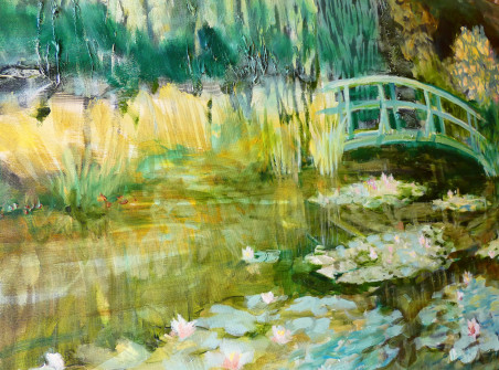 Green Monet Bridge No.2 original painting by Rasa Staskonytė. Home