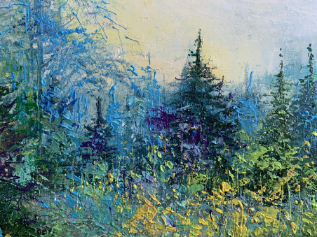 Blue Landscape original painting by Nijolė Grigonytė Lozovska. Home