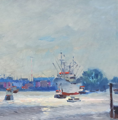 Coldness of the port original painting by Viktor Reznik. Home