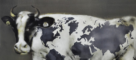 Global Milk Supply original painting by Laimonas Šmergelis. Home