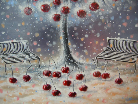 Winter Cherry original painting by Viktorija Labinaitė. Home